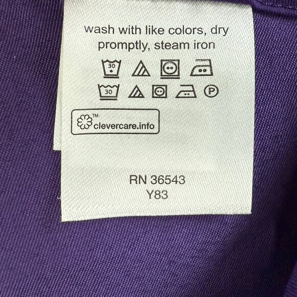 Van Heusen Flex Regular Fit Stretch Button Up Shirt Large Purple 16-16.5 32/33 - Picture 9 of 12